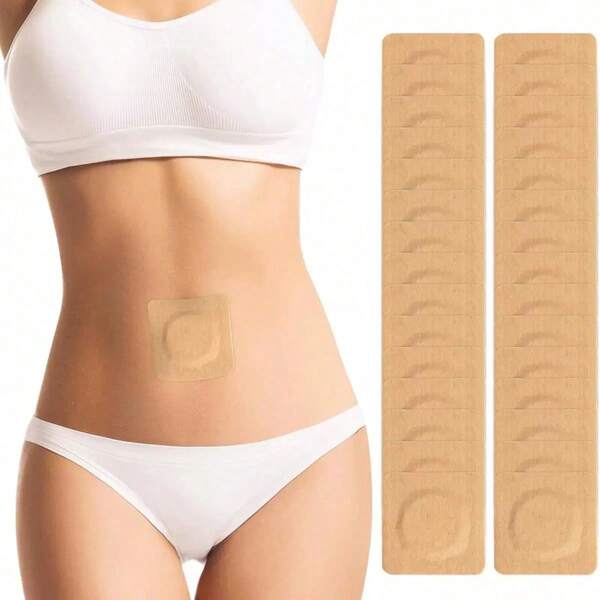 100Pcs Castor Oil Patches,Self-Adhesive DisposableCastor Oil Pack Wrap For Belly Button Wrap PadsSpunlace Cloth Highly Absorbent Organic Cover CompressPatches(Oil Not Included)