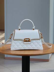 Geantă de mână de lux pentru femei, la modă și elegantă, 2025, nouă, cu design hardware rafinat, geantă cu lanț matlasat de înaltă calitate, geantă de umăr și crossbody versatilă, de mare capacitate, pentru serviciu