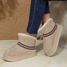 Stay Comfy In Winter With Women's Short Winter Boots - Classic Booties With Warm Cotton And Thick Sole - New Snow Boot Style - 淺棕色1 - 查看 8