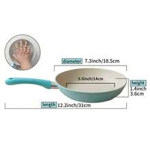 5.5 英寸迷你不粘煎锅 - 粉色和蓝色，耐热硅胶手柄，易于清洁，适合烹饪，兼容燃气灶 - 必备厨房用具 - 彩色 - 查看 13