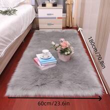 1pc Faux Fur Rug, Multiple Colors Available, 180cm Long X 60cm Wide, Non-Slip, Handwash/Machine Washable, Suitable For Autumn/Winter, Fish Shaped Carpet For Living Room, Bedroom, Bedside, Sofa, Wedding, Christmas, Fireplace, Dining Table, Outdoor Patio, Plush Soft Luxury Home Decor