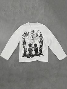Men's Casual Versatile Long-Sleeved T-Shirt - White - View 1
