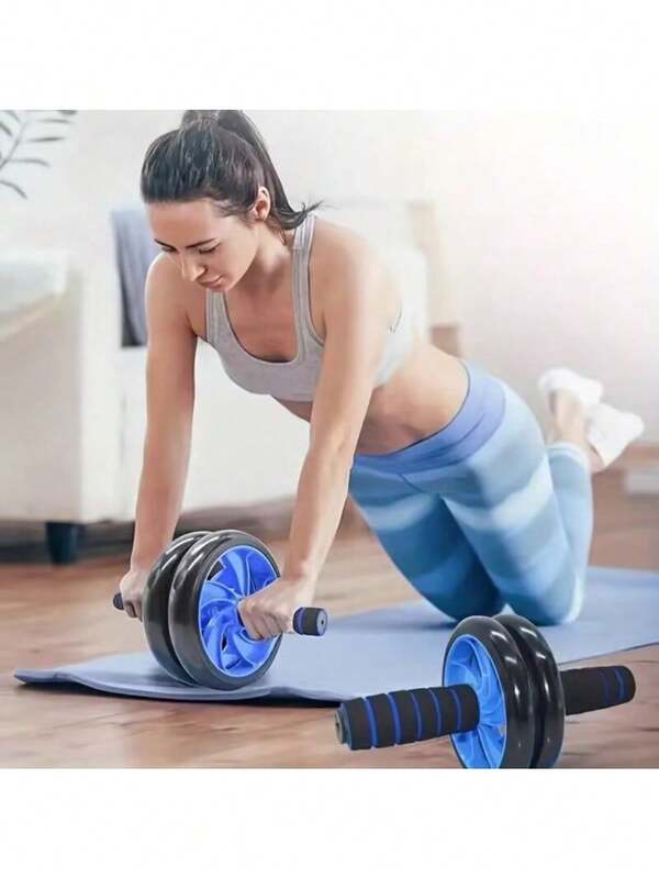 1 Stück 2-Rad Ab-Roller mit Kniepolster, Fitnessausrüstung für Zuhause für Bauchmuskeltraining, geeignet für Zuhause, Outdoor, Fitnessstudio Bauchrad, Fitnessausrüstung für Männer und Frauen zur Straffung des Bauches, für den Heimgebrauch. Es ist eine leise Übung für Anfänger, um Bauchfett abzubauen, Weihnachtsgeschenk