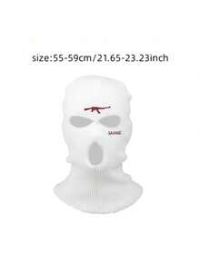 1pc Unisex Balaclava Ski Mask, Suitable For Daily Use, Outdoor Sports, Hiking, Cycling - White (hat + Socks + Gloves) - View 2