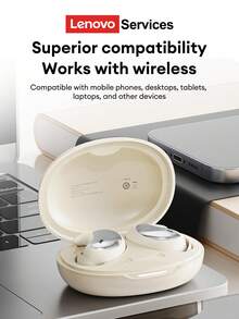 Lenovo 联想 LE203 睡眠蓝牙耳机，360°智能降噪，4层降噪，高品质音乐，超长续航，轻巧舒适，适合运动、办公、睡眠，兼容智能手机和电脑 - 彩色 - 查看 10