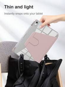 适用于 iPad 的 360° 旋转保护套，带笔槽，防震，自动唤醒/睡眠，可调节观看角度 - 粉色 - 粉色 - 查看 8