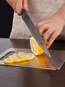 Premium Titanium Steel Double-Sided Cutting Board, Convenient For Kitchen Use, Stainless Steel Cutting Board, Retains Original Flavor Of Ingredients, Titanium Steel Cutting Board, Kitchen Titanium Steel Cutting Board, Stainless Steel Cutting Board, Suitable For Meat, Fruits And Vegetables