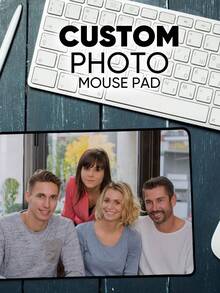 1pc Customized Photo Or Logo Printed Mouse Pad, Personalized Desk Accessory, Computer Gaming Mouse Pad, Comfortable Mouse Mat For Office, Laptop, Home, Travel, Gift For Gamers, Couples, Friends, Family - Style 2 - View 3