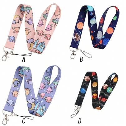 Planet Mobile Phone Hanging Rope, Multi-Color ID Card Buckle Hanging Rope, Mobile Phone Hanging Tag Hanging Neck, Keychain Hanging Rope, Niche Fashion Can Be Given To Students Who Are About To Start School Or Elites In The Workplace