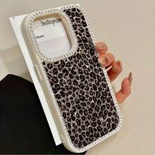 A Shiny Leopard Print Flip Case With Diamonds For IPhone 17promax/17air 16 Pro Max, 16, 15 Pro, 14, 14 Plus, 14 Pro Max, 13, 13 Pro, 12 Pro And 11 Pro Max Models. Designed To Resist Drops And Stains, This Soft Case Is Perfect For Men And Women With Elegant Diamond Trim. - 粉紅色 - 查看 11