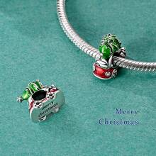 1Pc 2025 New Design Merry Christmas Gifts Santa Claus Christmas Tree Snowman Reindeer Dangle Charm Fit Bracelet Necklace Keychain Pendant Beads For Diy Jewelry Making Warm Winter New Year Surprise Gift For Women Girl Lover Friend Family - Silver - View 10