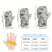 1 双防水速干幼儿手套，适合男孩女孩冬季和春季户外活动，儿童保暖连指手套