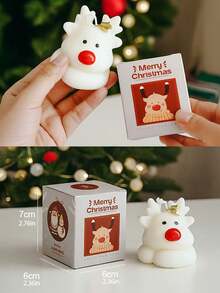 Christmas Candle Set, Christmas Decorations - Christmas Tree/Lucky Deer/Snowflake/Santa Claus, Home Aromatherapy Candles, Fragrance Christmas Gifts With Azure Orchid And Forest Moss, Handmade Soviet Aromatherapy Candles, Durable Soy Wax. - Multicolor - View 3