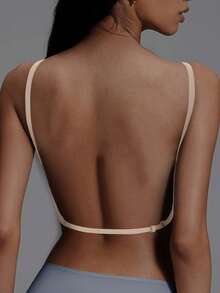 1/2 Pcs Seamless Backless Wireless Bra - 3-Way Cross-Back Design, Removable Pads & Adjustable Straps, Elegant Everyday Undergarment For Women, Comfortable Undergarment, Sleek Underwear, Smooth Texture - Màu be - Xem 5