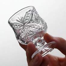 12/6/4/2pcs Diamond/Butterfly Pattern 40ML Stemmed Glass Cups, Transparent & Refractive, Elegant Mini One-Sip Teacups, Tall Stem Design Prevents Overfilling - Clear - View 3