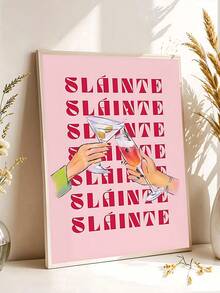 1pc Vintage Cosmopolitan Poster Pastel Martini Cocktail Canvas Wall Art Pink Boots High Heels Book Cover Painting, Irish Cheers Bar Cart Poster Irish Saying Expats Cocktail Orange Canvas Wall Art Happy Hour Drink Wall Posters, Bedroom Decor, Living Room Decor, Office Decor, Dining Room Wall Decoration, Kitchen Decor, Study Room,