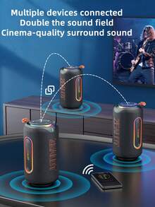 ZEALOT MP1 60W High-Power Wireless Speaker, Portable Outdoor Subwoofer With 1 Speaker, 8000mAh Battery, RGB Lights, SD Card/USB/AUX Support, Dual Speakers, Hands-Free Calling, Compatible With Phones/Tablets/TVs/Computers, Suitable For Outdoor Parties, Home Gatherings, Beach Parties