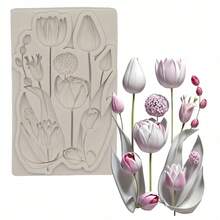 1 Pc Relief /Spring Flower Bird Pattern Silicone Mold Resin Mold DIY - Light Grey - View 9