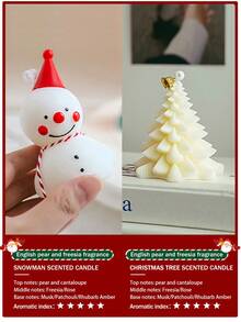 Christmas Candle Set, Christmas Decorations - Christmas Tree/Lucky Deer/Snowflake/Santa Claus, Home Aromatherapy Candles, Fragrance Christmas Gifts With Azure Orchid And Forest Moss, Handmade Soviet Aromatherapy Candles, Durable Soy Wax. - Multicolor - View 14