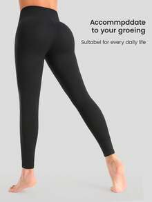 BioSynq 3 Pack Solid Black High Waisted Leggings For Women, Ultra Soft Stretch Opaque Slim Yoga Leggings, One Size & Plus Size - 彩色 - 查看 5