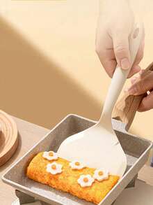 1pc Heat-Resistant Tamagoyaki Pan Or 1pc Heat-Resistant Tamagoyaki Spatula, Freely Combinable For Cooking Egg Rolls, Tamagoyaki, Fruit Pancakes, Towel Rolls And Other Delicacies. Suitable For Kitchen, Dining Room, Home Essentials And Back To School Season. - Red - View 5