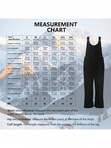 Winter Clothes Women's Ski Bib Overalls Waterproof Windproof Snow Pants Winter Outdoor Warm Thickened Ski Trousers Snowboarding Overalls - 黑色 - 查看 8