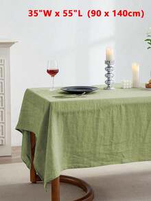 1pc Refreshing Pastoral Solid Color Tablecloth, Skin-Friendly Absorbent Washable & Reusable, Suitable For Living Room, Dining Room, Picnic, Wedding, Daily Home Decor, Spring/Summer