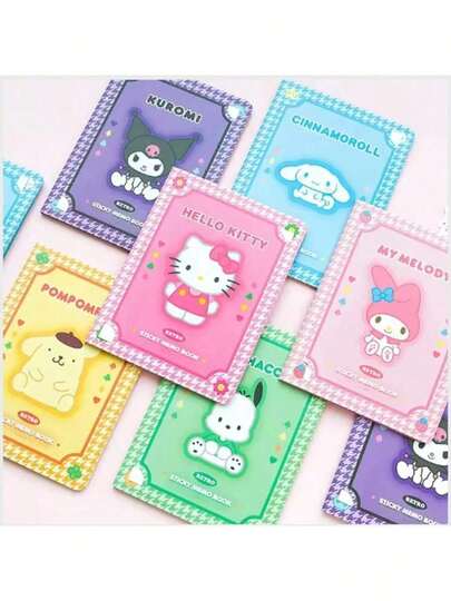 Libreta de notas Kawaii y linda de Sanrio con diseños de My Melody, Kuromi y Hello Kitty, libreta de pegatinas para estudiantes, regalo de cumpleaños