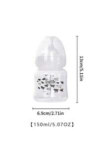1 件婴儿纸飞机图案宽口 PP 奶瓶，带硅胶奶嘴，防摔，耐用，适合 0-1 岁婴儿 - 無色 - 查看 12