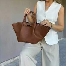 Borsa tote 2025 Nuova borsa di nicchia Borsa tote di grande capacità Modello litchi Borsa semplice ed elegante Borsa per feste