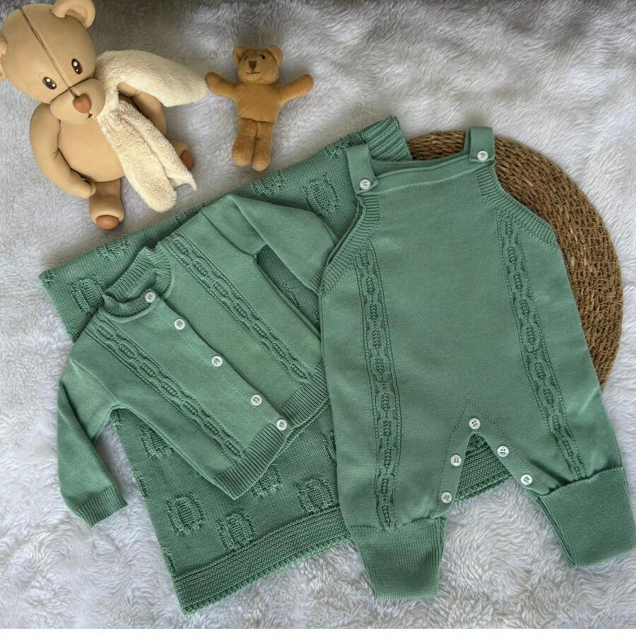 OVERALL SET, JACKET, BLANKET, LUXURY MATERNITY OUTFIT - Màu xanh Ô liu - Xem 1