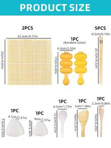 13件套寿司制作套装 - 可重复使用且易于清洁，便携式烹饪工具和配件 - 饭团模具套装，手工寿司制作工具套装，适用于家庭厨房和日式食品店 - 壽司工具套裝 - 查看 3