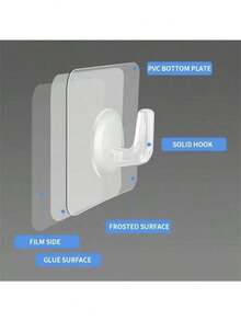 10 قطعة/20 قطعة/30 قطعة خطاطيف مثبتة على الحائط شفافة ذاتية اللصق، خطاطيف لتعليق الأبواب والجدران، تتحمل أحمال ثقيلة، رف منظم للمطبخ والحمام للكرفانات