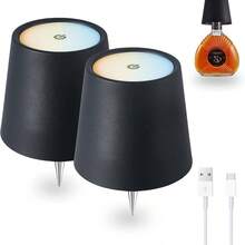 USB Rechargeable Lamp With Touch Control, 3 Color Temperatures And Dimmable, Suitable For Wine/Beer Bottles, Wireless Creative LED Light For Living Room/Hotel/Restaurant/Bar/Club