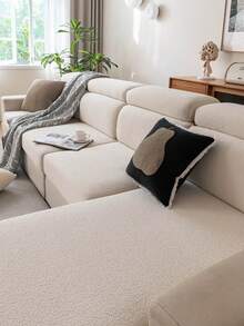 1 st stretchigt sofföverdrag, enfärgat nordisk stil 3D-design, lämpligt för alla årstider, hem och vardagsrum sofföverdrag halkfritt repfritt överdrag för vardagsrum sovrum arbetsrum soffa fåtölj loveseat schäslong - Beige - Visa 2