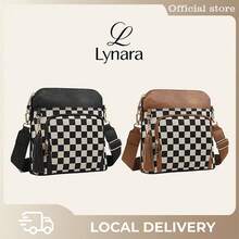 Women's Fashionable Plaid Pattern Shoulder Bag, Casual Versatile Shoulder Bag For Daily Used,  All-Match Commuter Bag - 黑色 - 查看 1