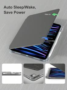 Anti-Scratch IPad Case Compatible With Built-In Pencil Holder, 360 Degree Rotating Folio Stand Cover, Premium Shockproof Auto Wake/Sleep And Flexible Viewing Angles-Black