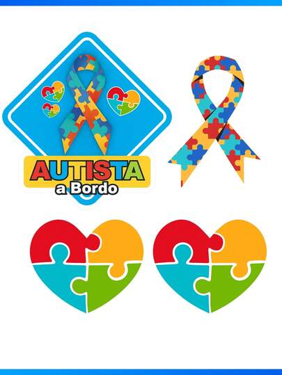 4 Adesivos Autista Adesivo Sticker - PROMOÇÃO