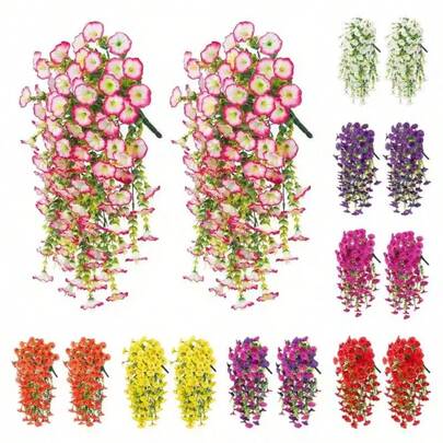 畅销人造绿植桉树和牵牛花挂墙装饰、办公室和户外装饰