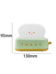 3000K USB Rechargeable Cute Toaster Shape LED Table Lamp, Heartwarming Decorative Table Lamp Toast Bread LED Night Light Creative Design Bread Night Light Suitable For Family Use Perfect Birthday Christmas Gift(Green/Orange/Pink) - Multicolor - View 12