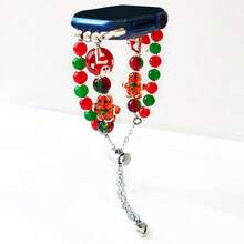 1 件手工串珠姜饼人圣诞元素 表带，兼容 38-49 毫米，可调节手链，迷人的圣诞装饰吊坠，圣诞礼物表带适用于 Ultra SE 10/9/8/7/6/5/4/3/2/1（仅表带） - 彩色 - 查看 7