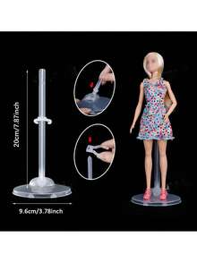 5/10/20pcs Transparent Display Stand | Sturdy & Modern | No Power Needed, Suitable For Home And Office Decor, Figurine & Doll Holder - Clear - View 2