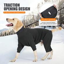 Abrigo de invierno para perros, pijama de forro polar cálido, suéter de perro de Body entero suave para clima frío, pijama a prueba de viento con cuello alto para perros pequeños, medianos y grandes - Multicolor - Ver 7