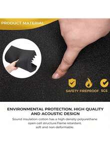 12pcs Acoustic Wall Panel Tiles Studio Sound Proofing Insulation Foam Thick Pad - Black - View 6