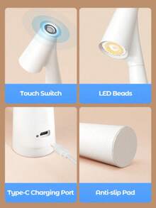1pc/2pcs Rechargeable LED Desk Lamp, Long Battery Life, Portable Design, Modern Scandinavian Style, Suitable For Living Room/Bedroom/Bedside Decor. Great Gift Item - Desk Lamp - View 4