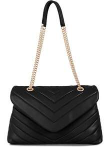 Women Shoulder Bag, Fashionable Quilted Vegan Leather Crossbody Purses With Adjustable Chain Designer Purses-2025 - S,綠色 - 查看 8