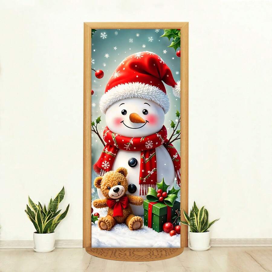 Decorative Christmas Door Cover In Sublimated Fabric 0.85x2.10 - CP-452 - View 1