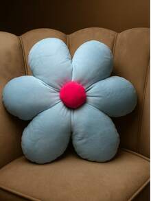 Daisy Plush Flower Cushion Sofa Decoration Living Room Baby Bedroom - 淺藍色 - 查看 3