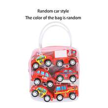 6pcs/Set Children's Cartoon Mini Inertia Fire Truck Toy, Random Color Bag With Different Styles Of Cars,Back To School