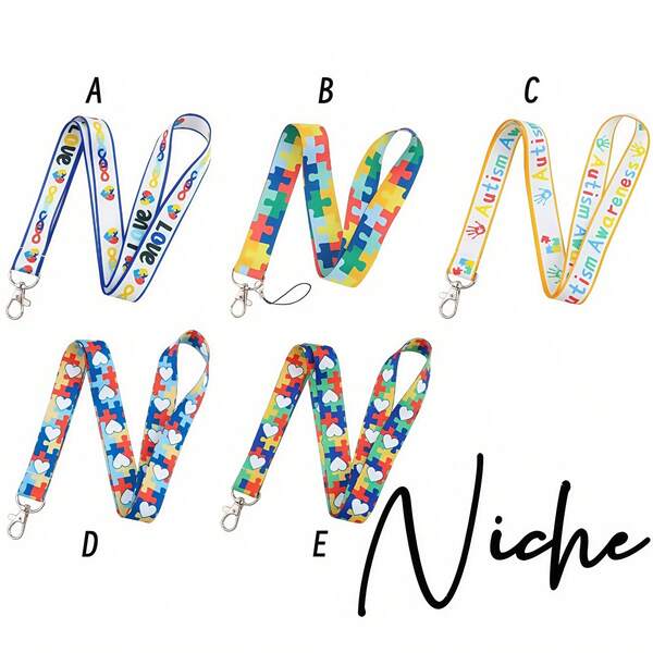 Autism Maze Mobile Phone Hanging Rope Multi Color ID Card Insert Buckle Hanging Rope Mobile Phone Hanging Tag Neck Keychain Hanging Rope, Niche Fashion Can Be Given To Students Who Are About To Start School Or Elites In The Workplace